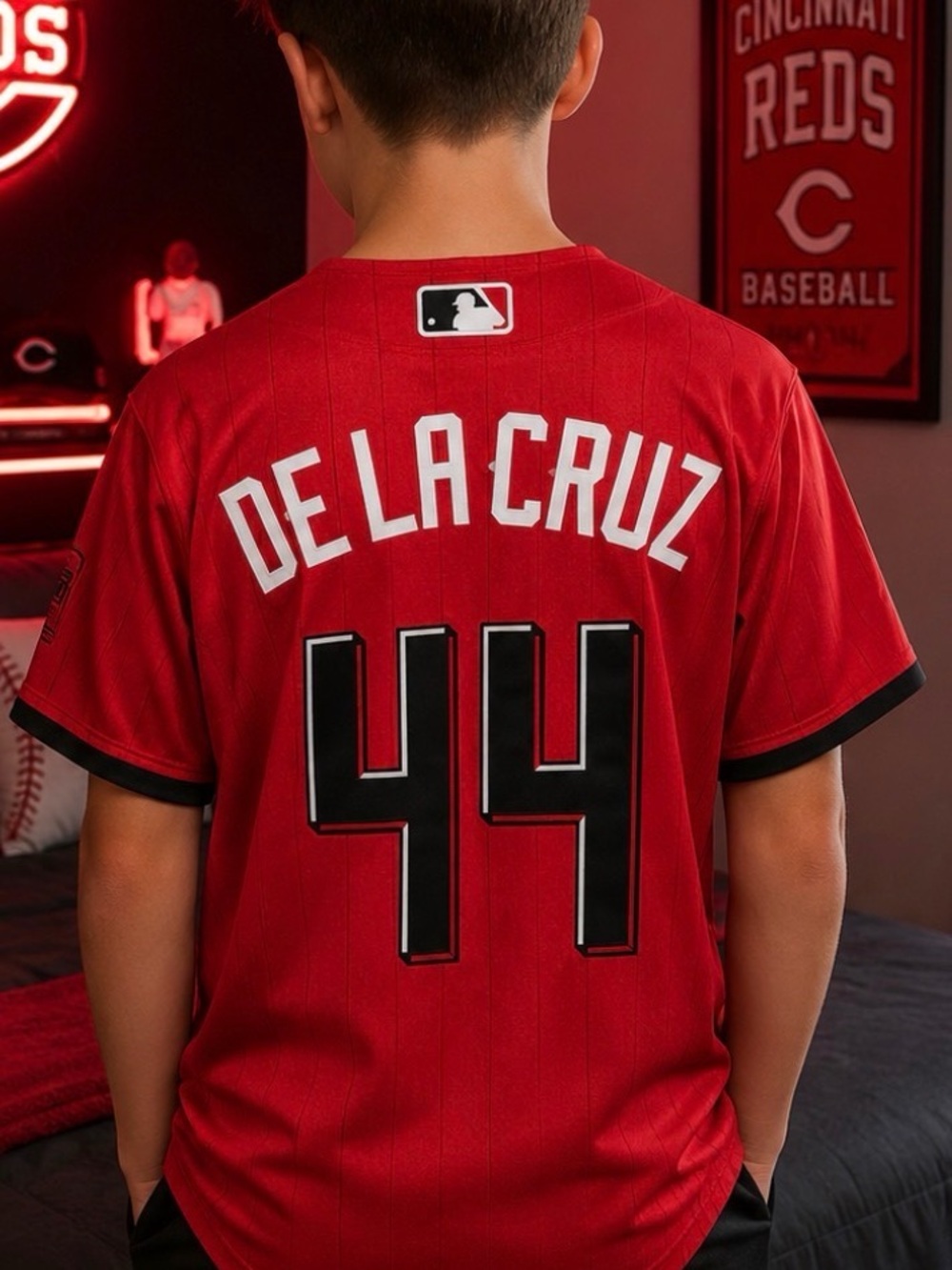 Elly De La Cruz #44 Cincy Reds City Connect Red Youth Medium 10/12 Jersey